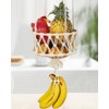 SAUNNIHEN 3-Tier Hanging Fruit Basket, Bamboo Hanging Basket Fruit, Space-Saving