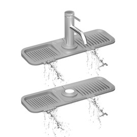 Kitchen Sink Splash Guard 5° Sloped, Silicone Draining Mat for Kitchen Sink, Faucet Mat For Kitchen Sink, Silicone Sink Splash Guard From Luxury Lineup