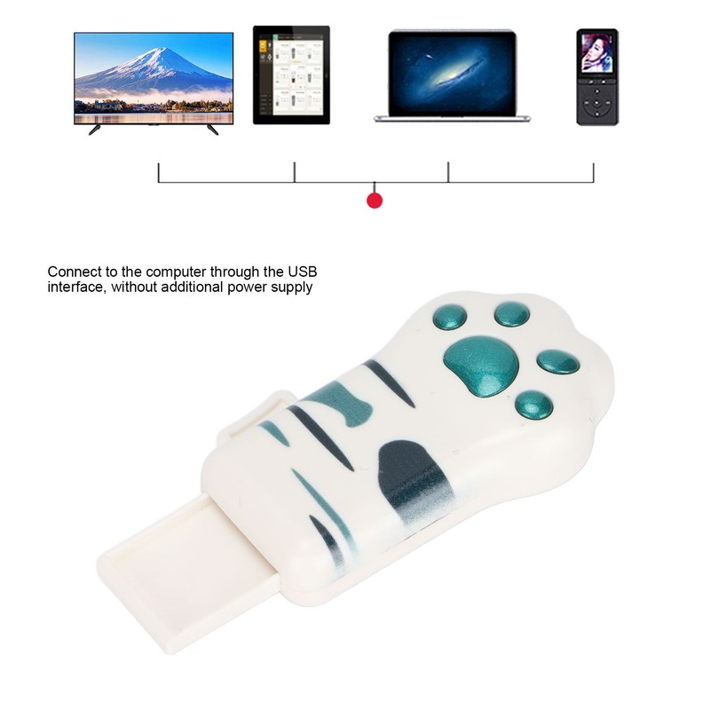 Memory Stick Olive Green Tabby Pattern Cat Paw Shape USB