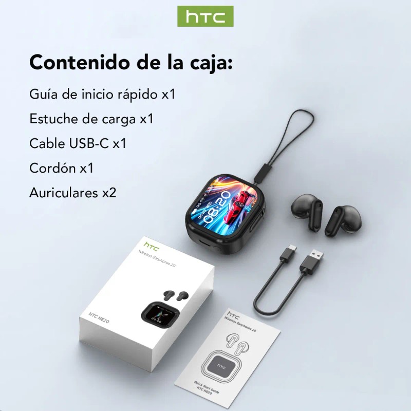 Audifonos Htc Ne20 Color Negro Bluetooth 6.0 Auriculares Inalambricos Con