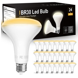 dalattin 24 Pack BR30 Led Bulbs 65W Equivalent, Dimmable Indoor Flood Lights Bulb, E26 Base, 2700K Warm White, 9W, 800 LM, Recessed Lighting Bulb for Ceiling, Recessed Can, Living Room and Kitchen