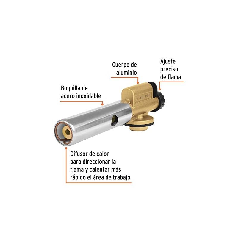 Truper BOQ-R, Boquilla con encendido electrónico, para lata roscada
