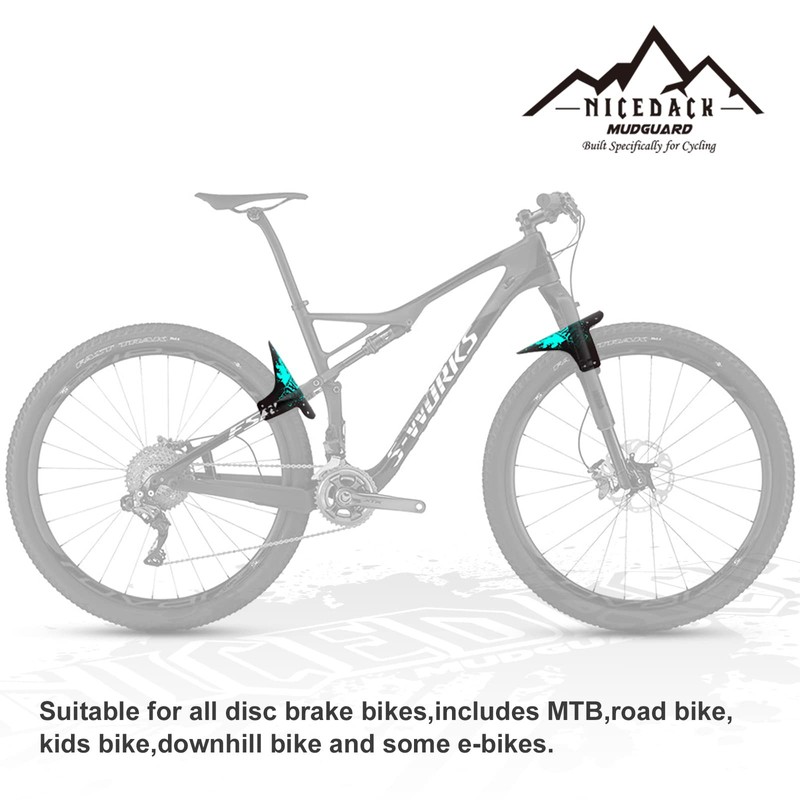 NICEDACK Mud Guard, 2Pcs MTB Bicycle Mudguards for 26" 650B