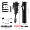 Kit Completo 12pzs Peines Y Cepillos Profesionales Color Negro