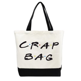 TRXYQ Funny Crap Bag,Funny Fans Lovers Merchandise Large Canvas Reusable Grocery Tote Bags Craft Shopper Bag for Beach,Shopping,Gym,Unique Birthday Gifts