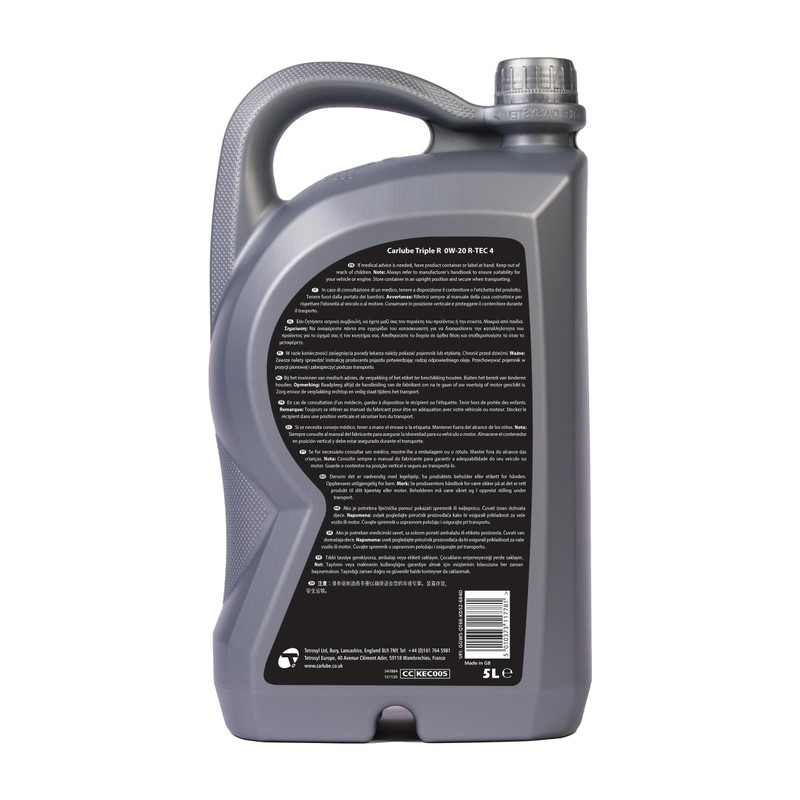 Carlube Triple R R-TEC 4 0W-20 API, ILSAC, Fully Synthetic