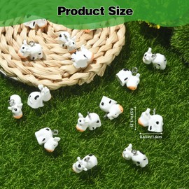 COGCHARGER 40 Pieces Resin Cow Charms, Mini Cow Charms, Cute Animal Charms for Bracelets, Necklaces, Earrings, Keychains, Jewellery Making, DIY Ornament Accessories, Stainless Steel Resin, No,