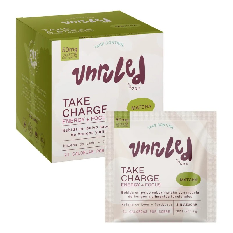 Matcha en Polvo UNRULED FOODS con Hongos Adaptógenos Pack 10