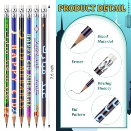 Crtiin 120 Pcs Ramadan Pencils Ramadan Mubarak Party Favors Novelty Toy Muslim Kids Gifts Bright School Party Supplies for Kids Students Classroom Learning Activities (Eid Style)