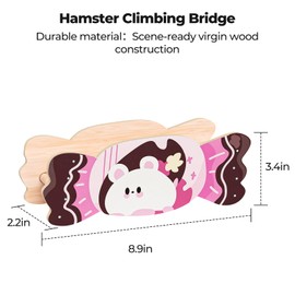 mini&moe Hamster Bridge - Wooden Hamster Climbing Toys Cage Accessories and Decor Small Animal Ladder for Rats, Mice, Gerbils