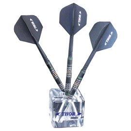 THOR-DARTS The Cube 3-Piece Dart Display - Acrylic Dart Stand - Dart Display Stand - Acylic Darts Diplay Stands - Cube Dart Stand, blue, Clear