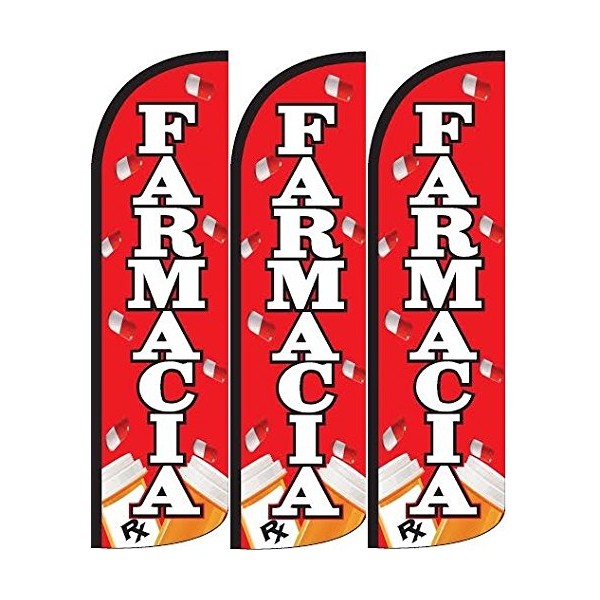OnPoint Wares Farmacia King Size Flag Sign Pack of 3(Hardware