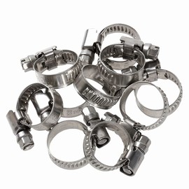 Monopa! Hose Band, Euro Type, Stainless Steel, Strong Fixation (Outer Diameter 0.5 - 0.8 inches (12 - 20 mm), 10 Pieces