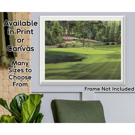 Augusta National's The Masters Hole 12 - Golden Bell 16x20 Stretched Canvas, Golf Course Wall Art, Augusta National Golf Print, Scenic Golf Artwork, Masters Tournament Decor, Golf Lover Gift
