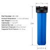 Geekpure 20 Inch Whole House Water Filter Housing 1"NPT Fit