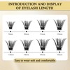 Unicru Cluster Lashes 280Pcs 40D DIY Eyelash Extension D Curl