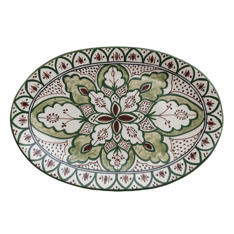 Creative Co-Op Garden Tapestry Stoneware Platter, Multicolor
