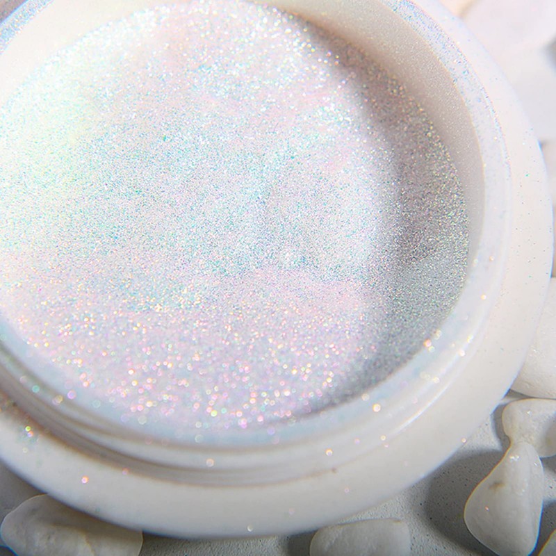 ANGGREK Polvo Holográfico para Uñas Aurora, Polvo con Efecto Espejo