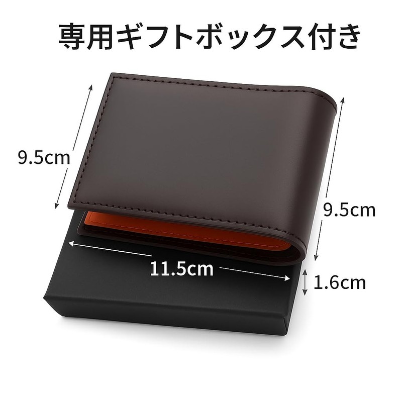 KUNIMASA Men's Bifold Wallet, Genuine Leather, Italian Leather, Includes Coin