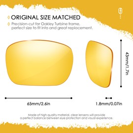 AOZAN ANSI Z87.1 Replacement Lenses For Oakley Turbine OO9263 Sunglasses - HI-DEF Yellow