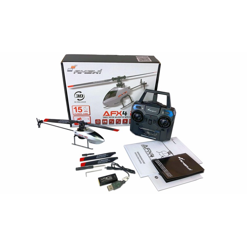 Amewi 25329 AFX4 R3D Single Rotor Helicopter 4-Channel 6G Including