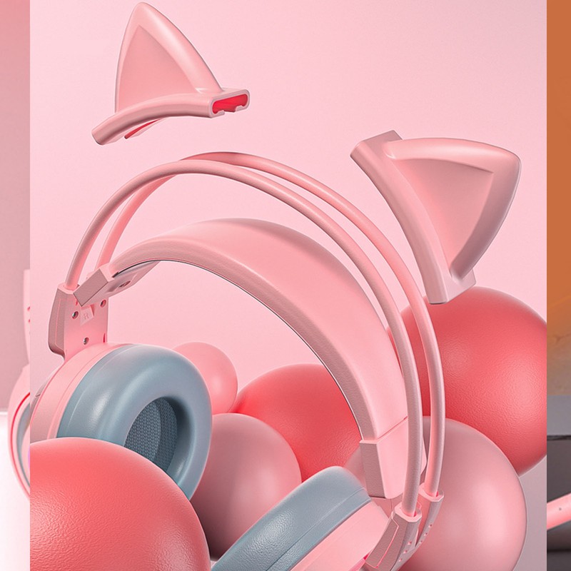 Cat Ear Headphones with Noise Reduction Mic for Girls All