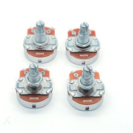harpfeas 4PCS Guitar Large Potentiometer Audio Volume Taper Pots for Electric Guitar or Bass Guitar (Long 18mm Shaft A500K B500K)
