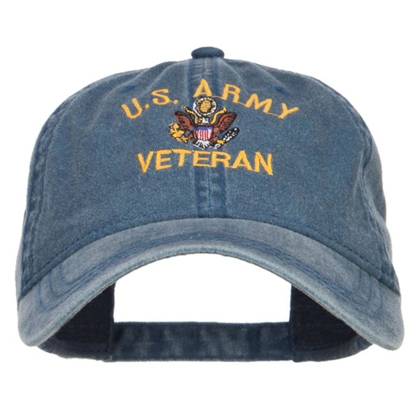 E4hats US Army Veteran Military Embroidered Washed Cap - Navy OSFM