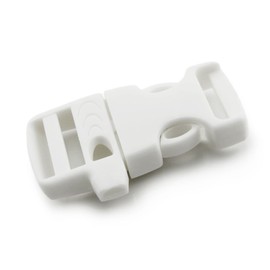 Ganzoo Plastic Click Fastener Set of 10, 3/4 Inch Clip Clasp/Buckle with Signal Whistle/Buckle for Paracord Bracelets, Colour: White