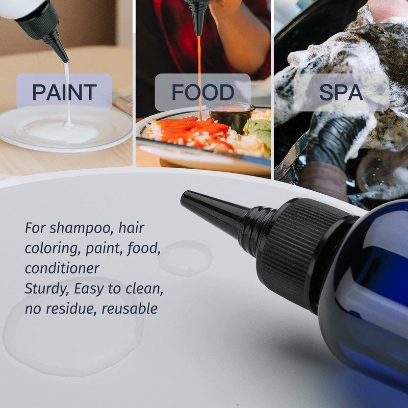 Tekson Hair Color Applicator Bottles, 5 Pack Refillable Squeeze Bottle,