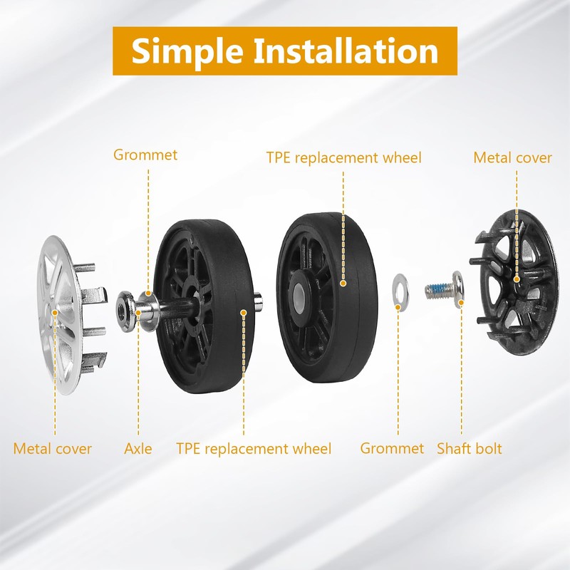 EXLECO Suitcase Replacement Wheels, 8 x suitcase replacement wheels