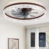 LEDIARY 20" Modern Ceiling Fans with Lights and Remote, Dimmable