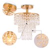 FRIXCHUR Mini Size Crystal Chandelier Modern Flush Mount Ceiling Light