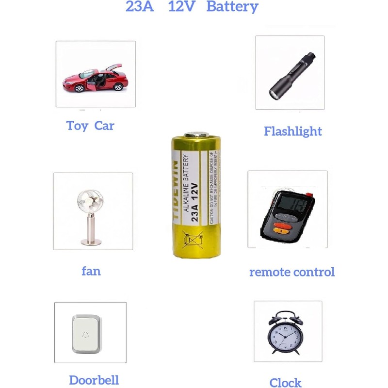 23A 12V Batteries for Doorbell and Remote Control, 12 V