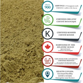 Foothills Naturals Kelp Powder Organic - 1 Pound / 454g Canadian 900+ Doses