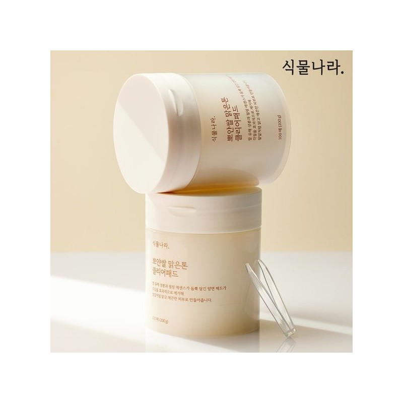 Plant Nation 뽀얀쌀 맑은톤 클리어패드 리필 기획(100매+100매) Poyan Rice Clear