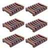 6 Pieces Wooden Soap Dish, Self Draining Soap Dish Holder Natural Drain Soap Saver, Soap Tray for Shower Used for Bathroom, Kitchen