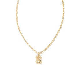Kendra Scott Crystal Letter S Short Pendant Necklace, 14k Gold-Plated Brass, Fashion Jewelry for Women