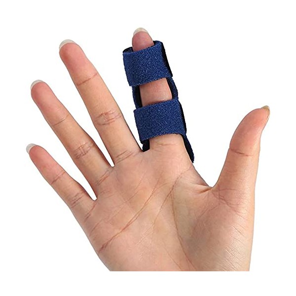 Trigger Finger Splint - Straighten Broken or Bent Fingers & Thumbs, Mallet Finger Splint for Stenosing Tenosynovitis Finger Pain Relief or Locking Finger Tendon (Blue)