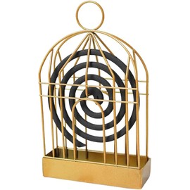 Incense Incense Holder, Mosquito Repelling Incense Case, Camping Holder, Hanging, Indoor and Outdoor Use, Mosquito Trap Incense Rack, Birdcage Type, Iron, Mosquito Trap, Antiqued Style, Handle,