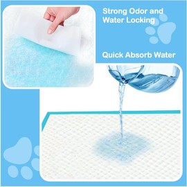 5-Layer Leak-Proof Pee Pads with Quick-Dry Design for Dog and Puppy Potty Training Super Absorbency home signature wee’s beyond happy paws - Count and size: 100 Count for 23"x22"