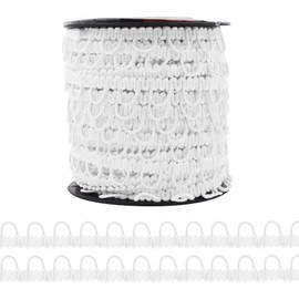 Mandala Crafts White Braid Trim with Elastic Button Loops - Button Elastic Loop for Sewing - 30 YDS Button Loop Tape Button Trim Lace for Bridal Wedding Dress Costume