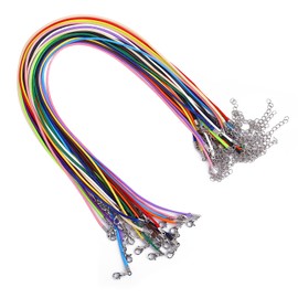 Pack of 28 Leather Cord Chain with Clasp 43 cm Coloured Necklace Wax Cord Jewellery Making Accessories for Bracelet Necklaces 14 Colours