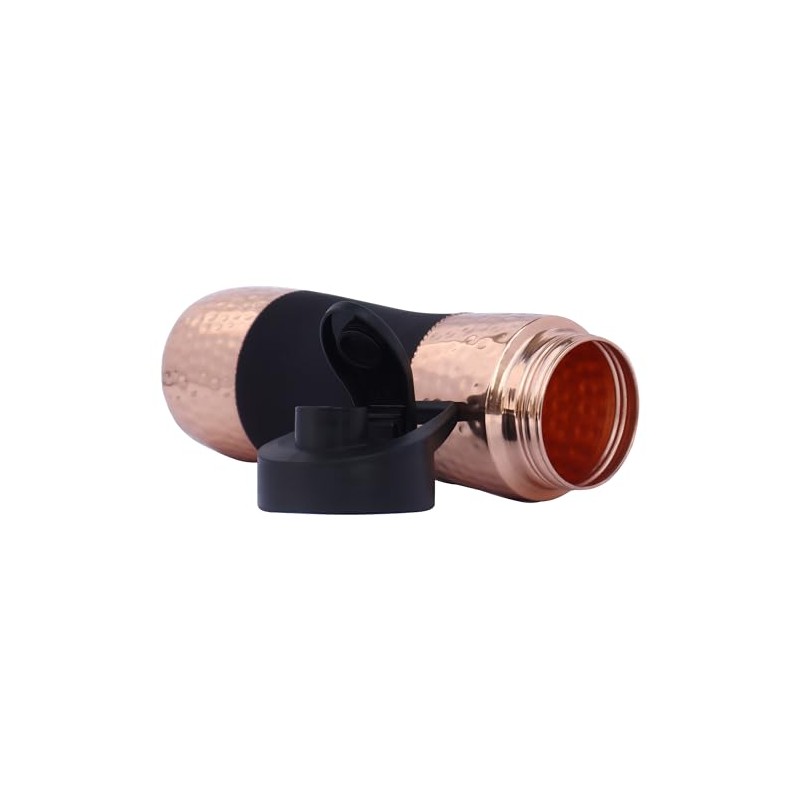 Pure Copper Water Bottle with Sipper Cherry Black, 900 Ml