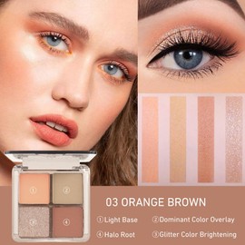Eyeshadow Quads, Blendable Matte, Metallic and Shimmer Finishes, Velvety Pigmented Creamy Formula, Four Way Quad Eye Shadow Palette, Talc, Paraben & Cruelty Free