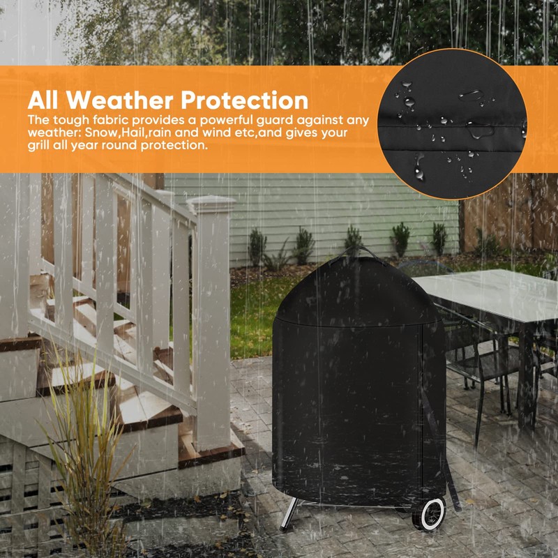 iCOVER Grill Cover for Weber 22 Inch Charcoal Kettle- Heavy