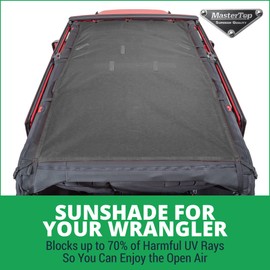 MasterTop Freedom Mesh Bimini Plus Top in Black| Compatible with 2007-2018 Jeep JKU 4 Dr Wrangler Vehicles|No need to remove when replacing Hard Top|14221401
