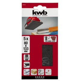 kwb Grid Cloth Sanding Paper, Grinding Grid Disc For Wet And Dry Sanding, for Excenter Sanders, Long-Neck Grinders, Hand Grinders And Many More, Made of Fibreglass, Perforated, 855012