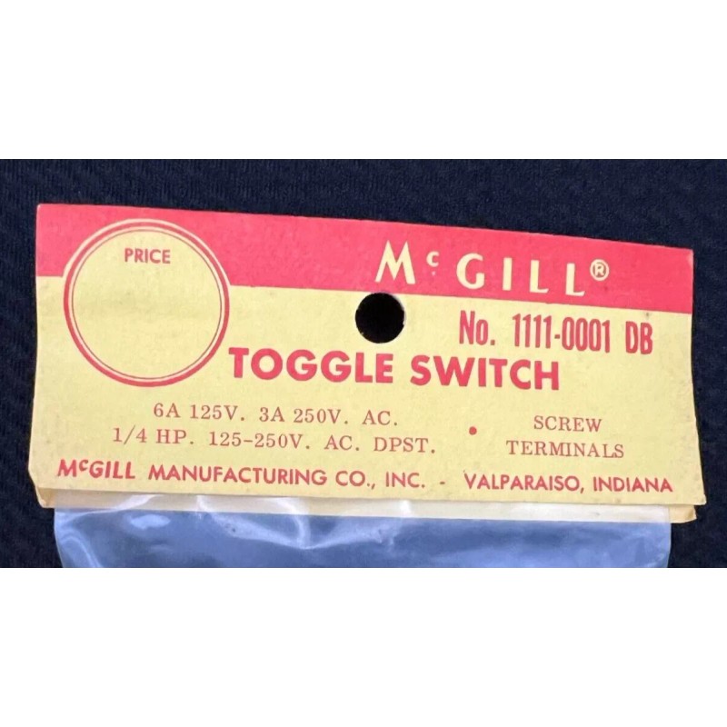 McGill No. 1111-0001 DB Toggle Switch