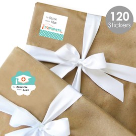 Big Dot of Happiness Medical School Grad - Assorted Doctor Graduation Party Gift Tag Labels - to and from Stickers - 12 Sheets - 120 Stickers